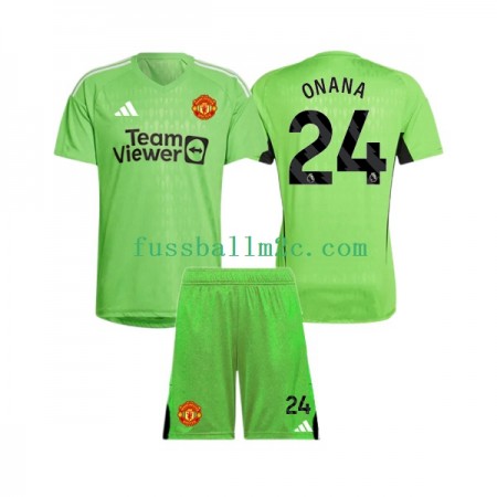 Fußballtrikots Manchester United Andre Onana 24 Torwart Kinder Heim Trikotsatz 2023-2024